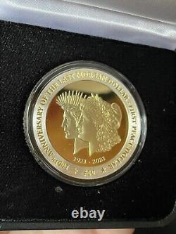 Gold Gilt 2021 British V. I? Last Morgan 1st Peace Dollar 1oz Silver Proof