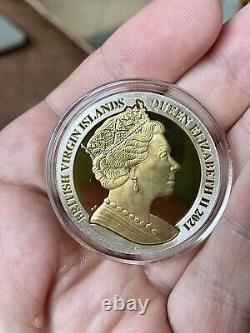 Gold Gilt 2021 British V. I? Last Morgan 1st Peace Dollar 1oz Silver Proof