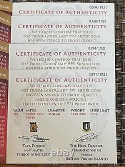 Gold Gilt 2021 British V. I? Last Morgan 1st Peace Dollar 1oz Silver Proof