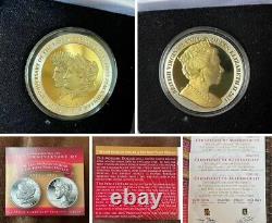 Gold Gilt 2021 British V. I? Last Morgan 1st Peace Dollar 1oz Silver Proof