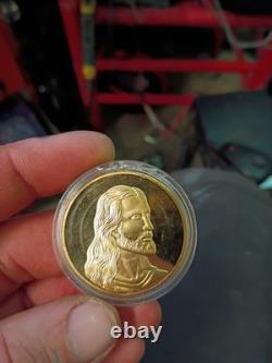Gold-Plated Jesus Last Supper Commemorative-Challenge Coin with Protective Case