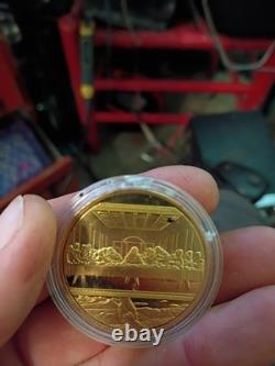 Gold-Plated Jesus Last Supper Commemorative-Challenge Coin with Protective Case