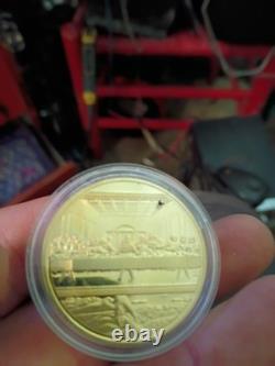 Gold-Plated Jesus Last Supper Commemorative-Challenge Coin with Protective Case