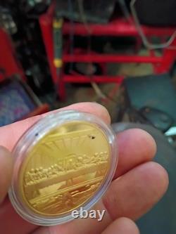 Gold-Plated Jesus Last Supper Commemorative-Challenge Coin with Protective Case