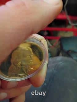 Gold-Plated Jesus Last Supper Commemorative-Challenge Coin with Protective Case