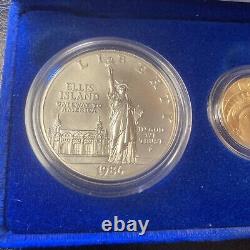 Gold United States Liberty Coins 1886 1986 3 Coin Set with Case & COA