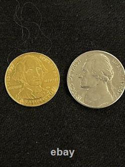 Gold commemorative coin. 90 George Washington 3 grams Bicentennial medal