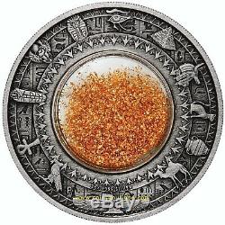 Golden Treasures of Ancient Egypt 2oz Silver Coin Antiqued Tuvalu 2019 by Perth