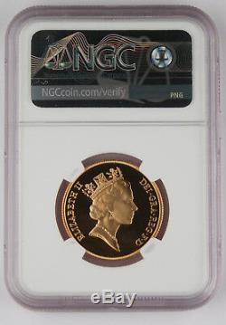 Great Britain UK 1987 2 Pound/Sovereign 0.47 Oz AGW Gold Proof Coin NGC PF69 UC
