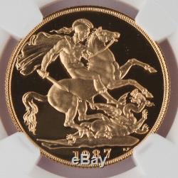 Great Britain UK 1987 2 Pound/Sovereign 0.47 Oz AGW Gold Proof Coin NGC PF69 UC
