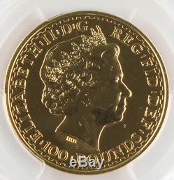 Great Britain UK 2001 BRITANNIA 1 Oz Gold £100 Pound Coin PCGS MS70 Finest POP 1
