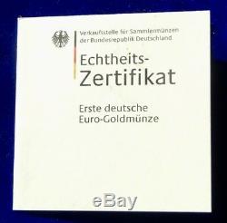 Hamburg Mint 200 Euro Gold Coin 2002. Commemorating the Introduction of the Euro