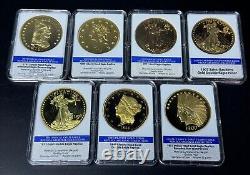 Historical Gold Eagle Archival Albums Volumes I-IV Album with7 Commemorative Coins