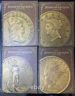 Historical Gold Eagle Archival Albums Volumes I-IV Album with7 Commemorative Coins