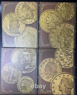 Historical Gold Eagle Archival Albums Volumes I-IV Album with7 Commemorative Coins