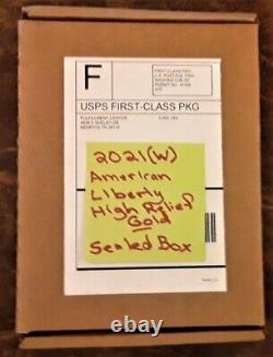 IN HAND AMERICAN LIBERTY 2021-W HIGH RELIEF GOLD COIN Low Mintage UNOPENED BOX