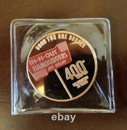 IN-N-OUT Burger RARE 400th Store Anniversary Commemorative Burger Coin 2023
