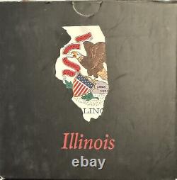 Illinois US State Flag Liberty Eagle 1 oz paint Silver Coin Gilded 2015 Box COA
