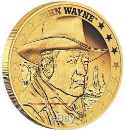 JOHN WAYNE 1/4 oz Gold Coin Proof Tuvalu 2019 first day of issue Mintage 1000