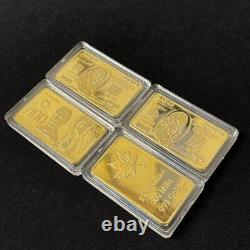 Japanese Old Coins Gold Coin Commemorative Medal Extra Large Set Of 4 H9