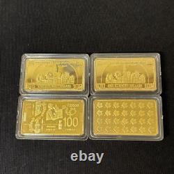 Japanese Old Coins Gold Coin Commemorative Medal Extra Large Set Of 4 H9