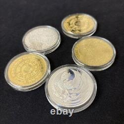 Japanese Old Coins Gold Coins Commemorative Set Of 5 Extra Large H11