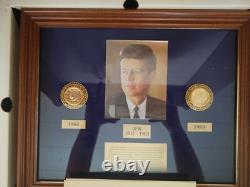 John F. Kennedy Commemorative 24K Gold Plated Coin Set Plaque Certified Oregon