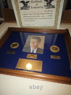 John F. Kennedy Commemorative 24K Gold Plated Coin Set Plaque Certified Oregon