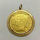 John And Robert Kennedy 90% Gold Commemorative Coin 18k Pendent Frame 18.9 Gram