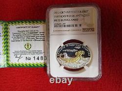 Kazakhstan Lizard Phrynocephalus NGC PF70.999 Gold Plated. 925 Silver coin &COA