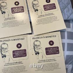 LOT OF 7 Miniature Solid 24k Gold Roosevelt Dime 100th Birthday Commemorative