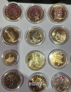 Lot of Commemorative Gold Style Coins COPY Fantasy Morgan silver dollar Copy