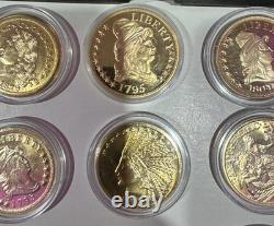 Lot of Commemorative Gold Style Coins COPY Fantasy Morgan silver dollar Copy