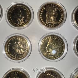 Lot of Commemorative Gold Style Coins COPY Fantasy Morgan silver dollar Copy