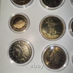 Lot of Commemorative Gold Style Coins COPY Fantasy Morgan silver dollar Copy