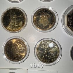 Lot of Commemorative Gold Style Coins COPY Fantasy Morgan silver dollar Copy