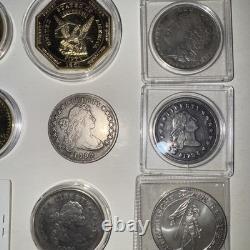 Lot of Commemorative Gold Style Coins COPY Fantasy Morgan silver dollar Copy