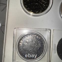 Lot of Commemorative Gold Style Coins COPY Fantasy Morgan silver dollar Copy
