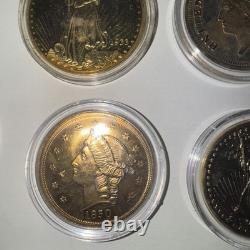 Lot of Commemorative Gold Style Coins COPY Fantasy Morgan silver dollar Copy