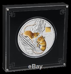Lunar Series III 2020 Year Of The Mouse 1 Kilo Silver Coin With Gold Privy Mark