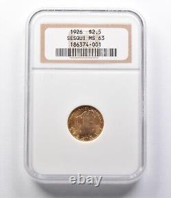 MS63 1926 $2.50 Sesquicentennial Gold Commemorative NGC 2787