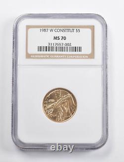 MS70 1987-W $5 Constitution Commemorative Gold Coin NGC 3420