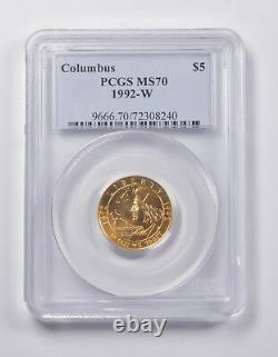 MS70 1992-W $5 Columbus Commemorative Gold Coin PCGS 3890