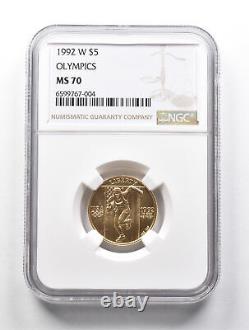 MS70 1992-W $5 Olympics Gold Commemorative NGC 0682