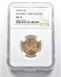 MS70 1995-W $5 Olympics Torch Runner Gold Commemorative NGC 2830