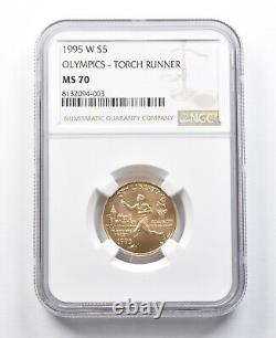 MS70 1995-W $5 Olympics Torch Runner Gold Commemorative NGC 3761
