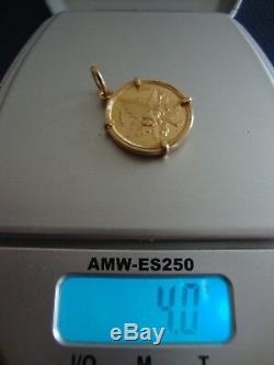Manitoba Gold 22k Token 1898 1 Dollar Canada Very Scarce Coin 14k Pendant