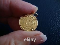 Manitoba Gold 22k Token 1898 1 Dollar Canada Very Scarce Coin 14k Pendant