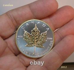 Maple Leaf Gilded Two Side 24k Gold Bullion Coin 2012