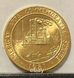 Mark Twain 1981 U. S. Mint 1 oz Gold Commemorative Arts Medal A SELECT GEM BU